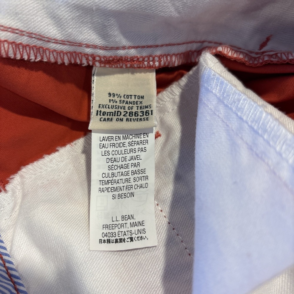 LL Bean Favorite Fit‎ Pants Womens Orange Salmon Chinos Cotton Stretch 8 - Picture 12 of 13